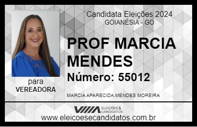 Candidato PROF MARCIA MENDES 2024 - GOIANÉSIA - Eleições