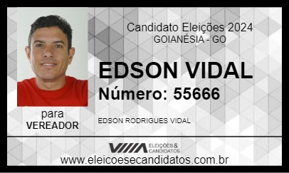 Candidato EDSON VIDAL 2024 - GOIANÉSIA - Eleições