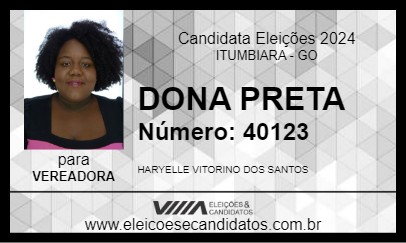 Candidato DONA PRETA 2024 - ITUMBIARA - Eleições