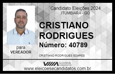 Candidato CRISTIANO RODRIGUES 2024 - ITUMBIARA - Eleições