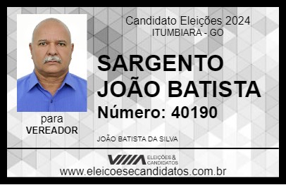 Candidato SARGENTO JOÃO BATISTA 2024 - ITUMBIARA - Eleições