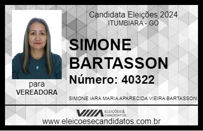 Candidato SIMONE BARTASSON 2024 - ITUMBIARA - Eleições