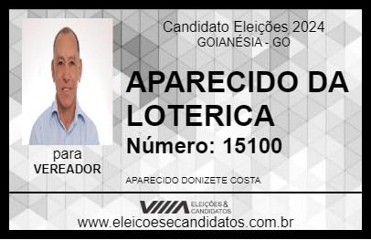 Candidato APARECIDO DA LOTERICA 2024 - GOIANÉSIA - Eleições