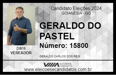 Candidato GERALDO DO PASTEL 2024 - GOIANÉSIA - Eleições