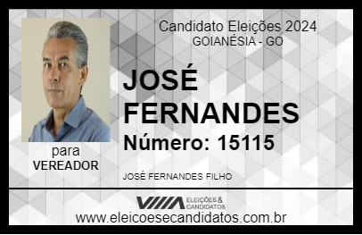 Candidato JOSÉ FERNANDES 2024 - GOIANÉSIA - Eleições