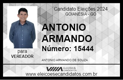 Candidato ANTONIO ARMANDO 2024 - GOIANÉSIA - Eleições