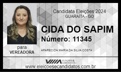 Candidato CIDA DO SAPIM 2024 - GUARAÍTA - Eleições