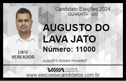 Candidato AUGUSTO DO LAVA JATO 2024 - GUARAÍTA - Eleições