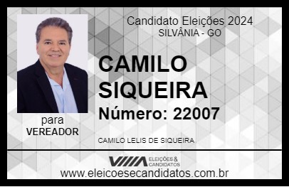 Candidato CAMILO SIQUEIRA 2024 - SILVÂNIA - Eleições