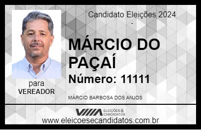 Candidato MÁRCIO DO PAÇAÍ 2024 - ALEXÂNIA - Eleições