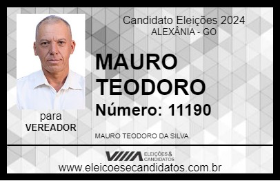 Candidato MAURO TEODORO 2024 - ALEXÂNIA - Eleições