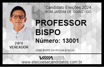 Candidato PROFESSOR BISPO 2024 - BOM JARDIM DE GOIÁS - Eleições