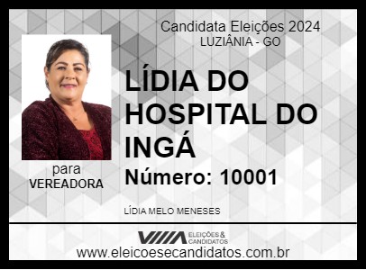 Candidato LÍDIA DO HOSPITAL DO INGÁ 2024 - LUZIÂNIA - Eleições