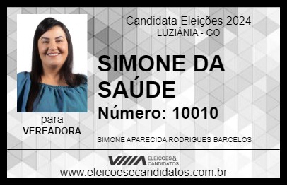 Candidato SIMONE DA SAÚDE 2024 - LUZIÂNIA - Eleições