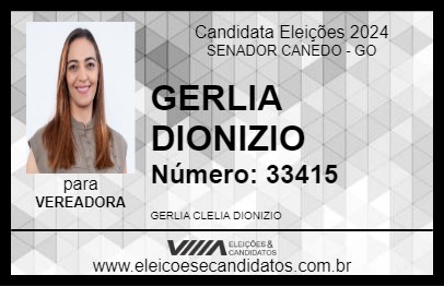 Candidato GERLIA DIONIZIO 2024 - SENADOR CANEDO - Eleições