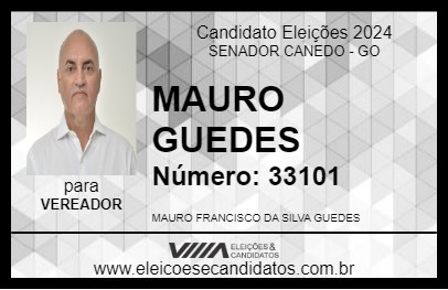 Candidato MAURO GUEDES 2024 - SENADOR CANEDO - Eleições