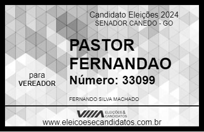 Candidato PASTOR FERNANDAO 2024 - SENADOR CANEDO - Eleições