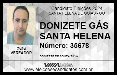 Candidato DONIZETE SANTA HELENA GÁS 2024 - SANTA HELENA DE GOIÁS - Eleições