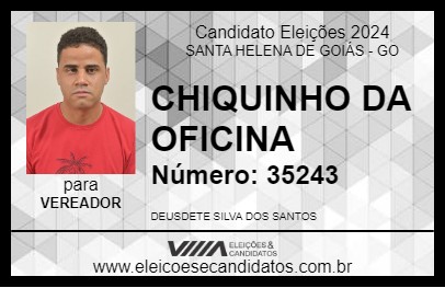 Candidato CHIQUINHO DA OFICINA 2024 - SANTA HELENA DE GOIÁS - Eleições