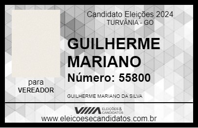 Candidato GUILHERME MARIANO 2024 - TURVÂNIA - Eleições