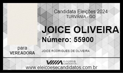 Candidato JOICE OLIVEIRA 2024 - TURVÂNIA - Eleições