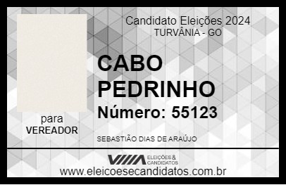 Candidato CABO PEDRINHO 2024 - TURVÂNIA - Eleições