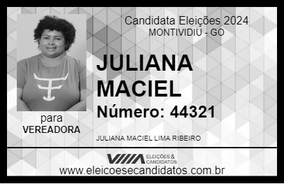 Candidato JULIANA MACIEL 2024 - MONTIVIDIU - Eleições