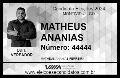 Candidato MATHEUS ANANIAS 2024 - MONTIVIDIU - Eleições