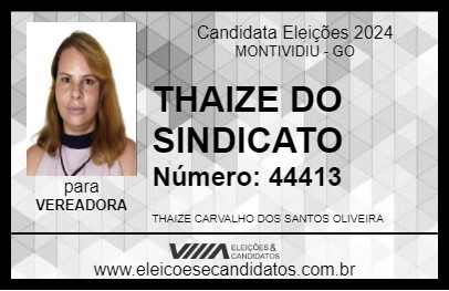 Candidato THAIZE DO SINDICATO 2024 - MONTIVIDIU - Eleições