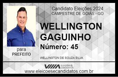 Candidato WELLINGTON GAGUINHO 2024 - CAMPESTRE DE GOIÁS - Eleições