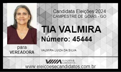 Candidato TIA VALMIRA  2024 - CAMPESTRE DE GOIÁS - Eleições