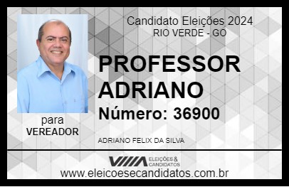 Candidato PROFESSOR ADRIANO 2024 - RIO VERDE - Eleições