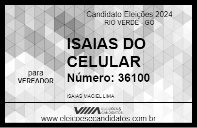 Candidato ISAIAS DO CELULAR 2024 - RIO VERDE - Eleições