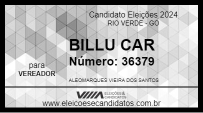 Candidato BILLU CAR 2024 - RIO VERDE - Eleições