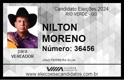 Candidato NILTON MORENO 2024 - RIO VERDE - Eleições