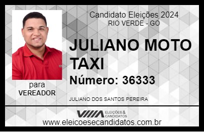 Candidato JULIANO MOTO TAXI 2024 - RIO VERDE - Eleições