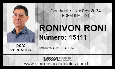 Candidato RONIVON RONI 2024 - EDEALINA - Eleições