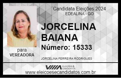 Candidato JORCELINA BAIANA 2024 - EDEALINA - Eleições