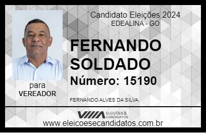 Candidato FERNANDO SOLDADO 2024 - EDEALINA - Eleições