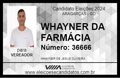 Candidato WHAYNER DA FARMÁCIA 2024 - ARAGARÇAS - Eleições