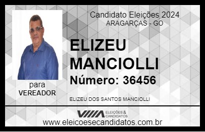 Candidato ELIZEU MANCIOLLI 2024 - ARAGARÇAS - Eleições