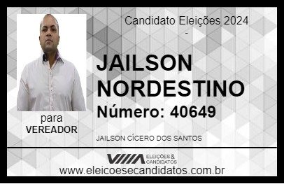 Candidato JAILSON NORDESTINO 2024 - RIO VERDE - Eleições