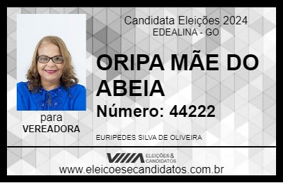 Candidato ORIPA MÃE DO ABEIA 2024 - EDEALINA - Eleições