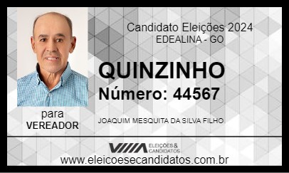 Candidato QUINZINHO 2024 - EDEALINA - Eleições