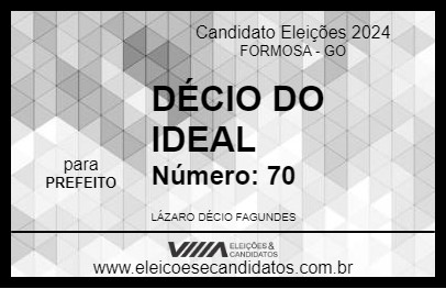 Candidato DÉCIO DO IDEAL 2024 - FORMOSA - Eleições