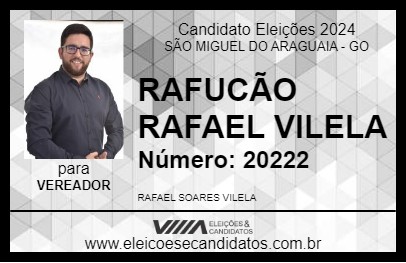 Candidato RAFUCÃO RAFAEL VILELA 2024 - SÃO MIGUEL DO ARAGUAIA - Eleições