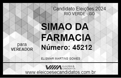 Candidato SIMAO DA FARMACIA 2024 - RIO VERDE - Eleições