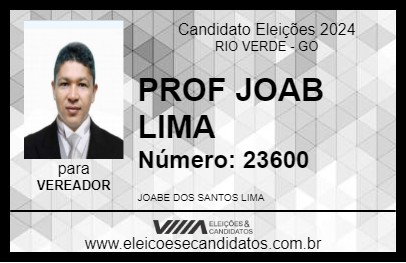 Candidato PROF JOAB LIMA 2024 - RIO VERDE - Eleições