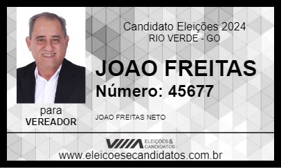 Candidato JOÃO DE FREITAS 2024 - RIO VERDE - Eleições