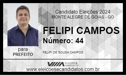 Candidato FELIPI CAMPOS 2024 - MONTE ALEGRE DE GOIÁS - Eleições